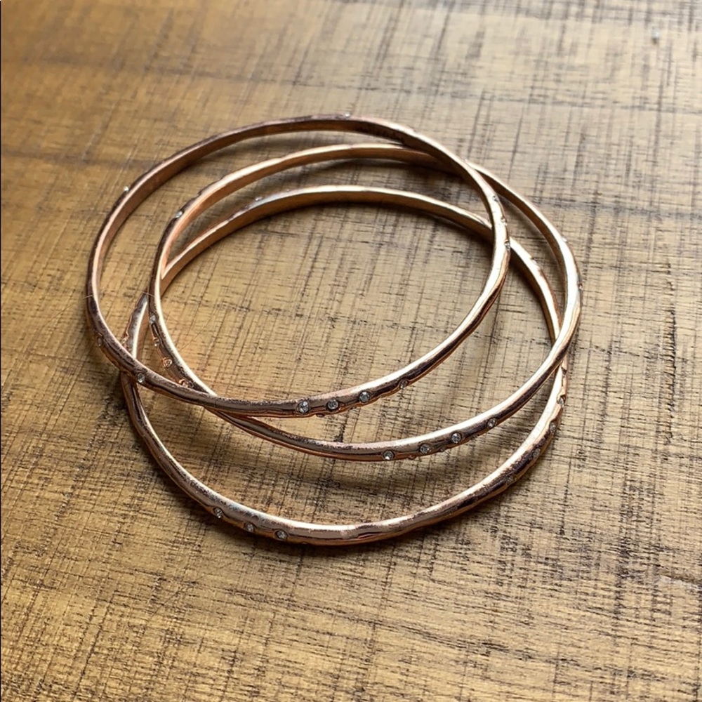 STELLA&DOT SET OF THREE ROSE GOLD BRACELETS